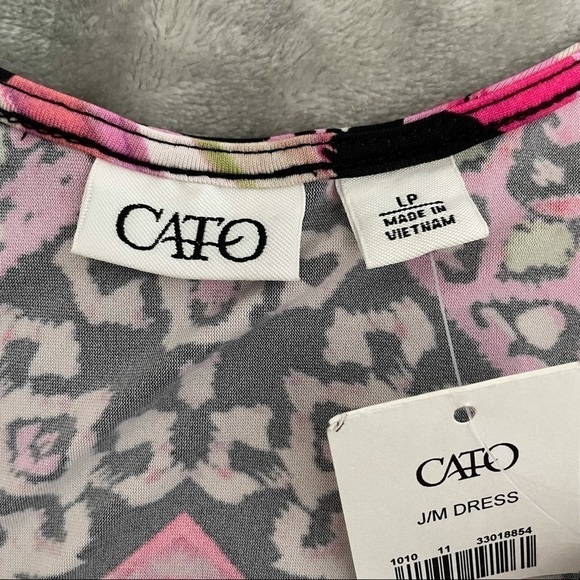 Cato Multi-Color Print Short Sleeve Shirt Maxi Dress Size Petite Large NWT - Picture 6 of 9